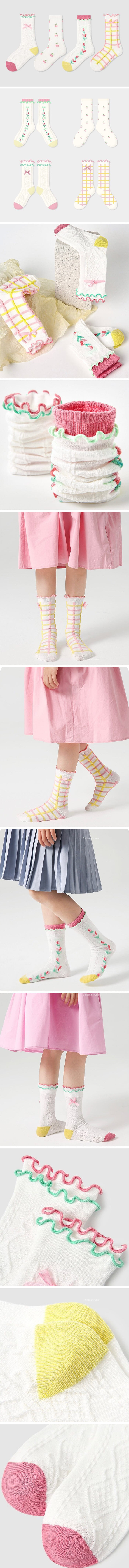 A.JAYE - Korean Children Fashion - #designkidswear - 624 Cherry Flower Socks - 2