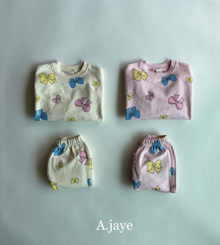 A.JAYE - Korean Children Fashion - #fashionkids - Ribbon Top Bottom Set