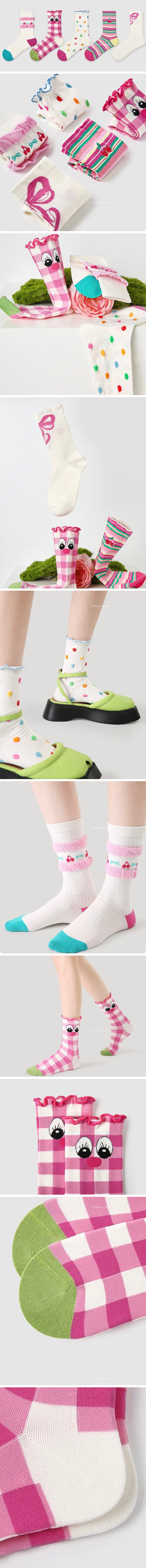 A.JAYE - Korean Children Fashion - #kidsshorts - 8610 Cherry Socks - 2