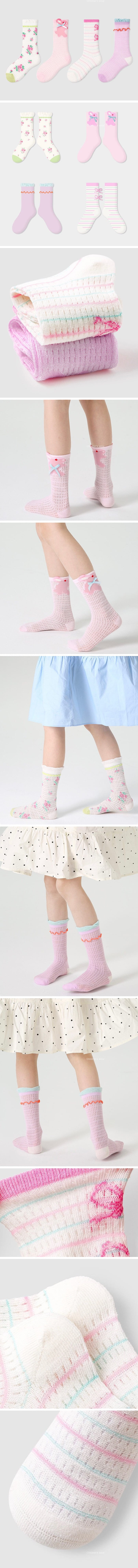 A.JAYE - Korean Children Fashion - #kidsstore - 659 Purple Bunny Socks - 2