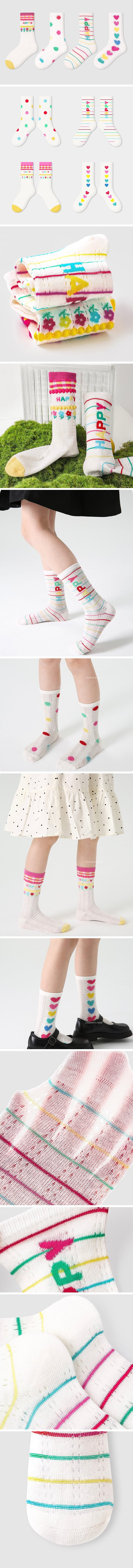 A.JAYE - Korean Children Fashion - #stylishchildhood - 652 Heart Happy Socks - 2