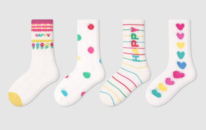 A.JAYE - Korean Children Fashion - #toddlerclothing - 652 Heart Happy Socks