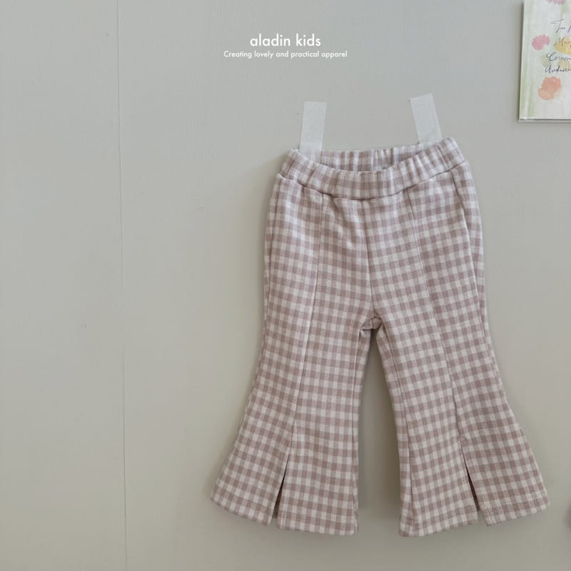 Aladin - Korean Children Fashion - #designkidswear - Check Slit Boots Cut Pants - 2