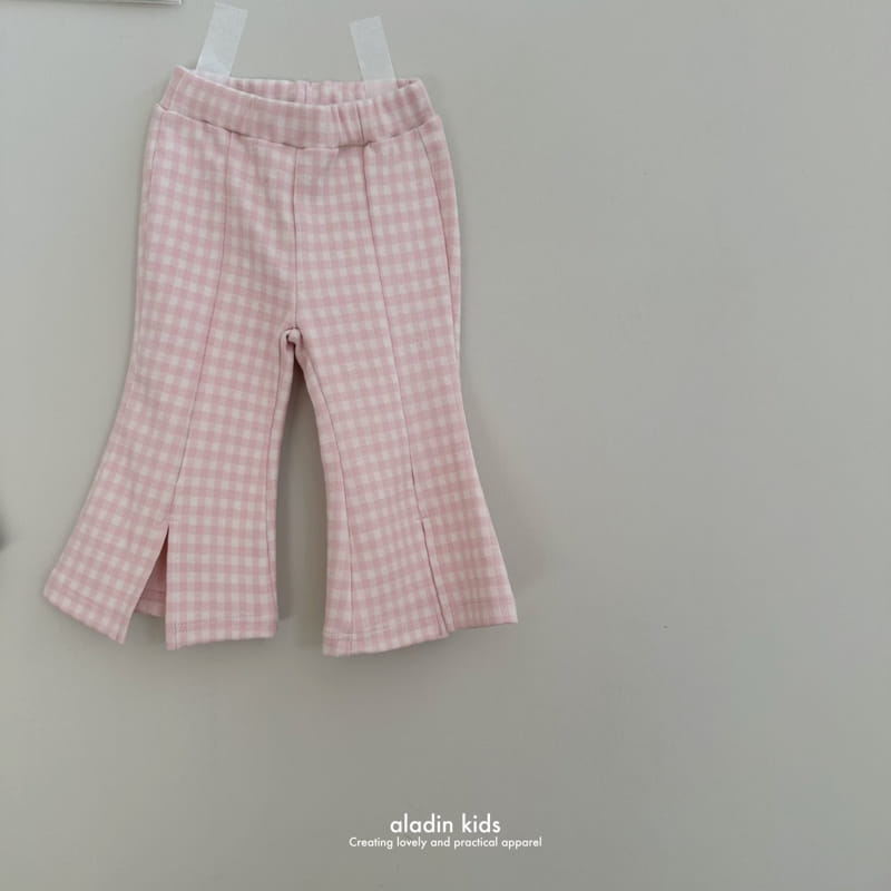 Aladin - Korean Children Fashion - #discoveringself - Check Slit Boots Cut Pants - 3