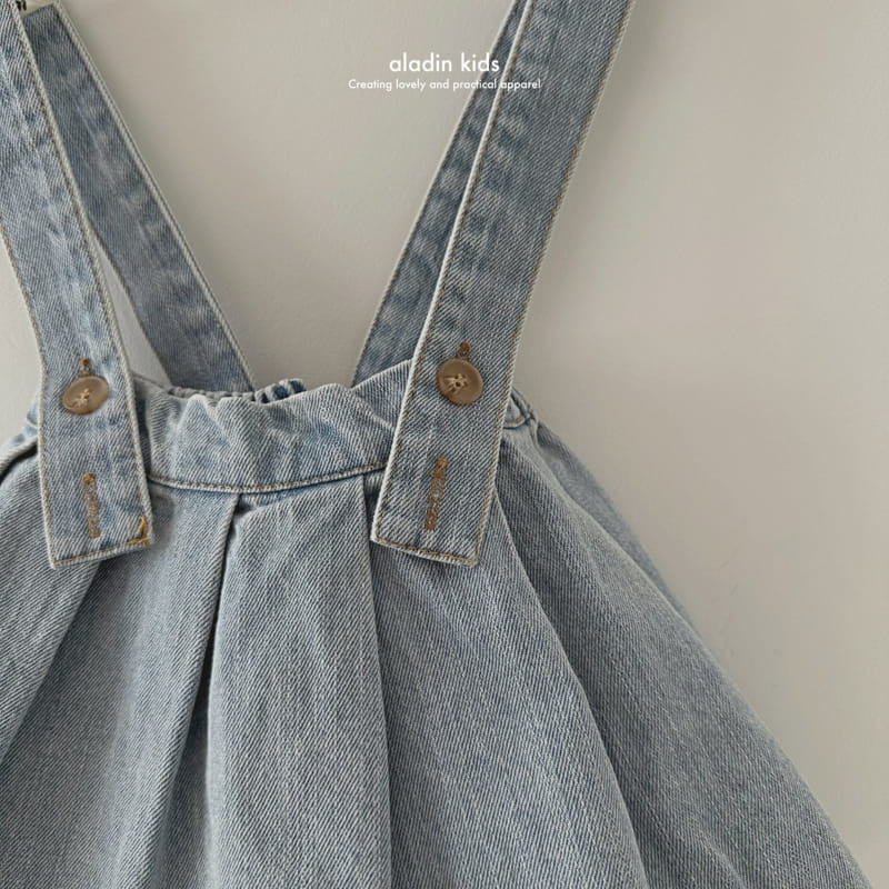 Aladin - Korean Children Fashion - #magicofchildhood - Dumgarees Denim Skirt - 4