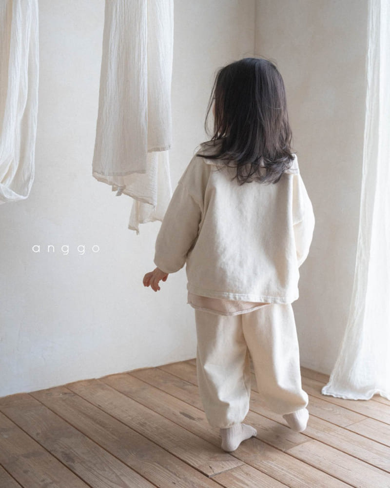 Anggo - Korean Children Fashion - #magicofchildhood - Milk Tea Top Bottom Set - 7