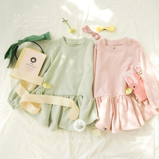 Arim Closet - Korean Children Fashion - #designkidswear - Olive Strawberry  C Blouse