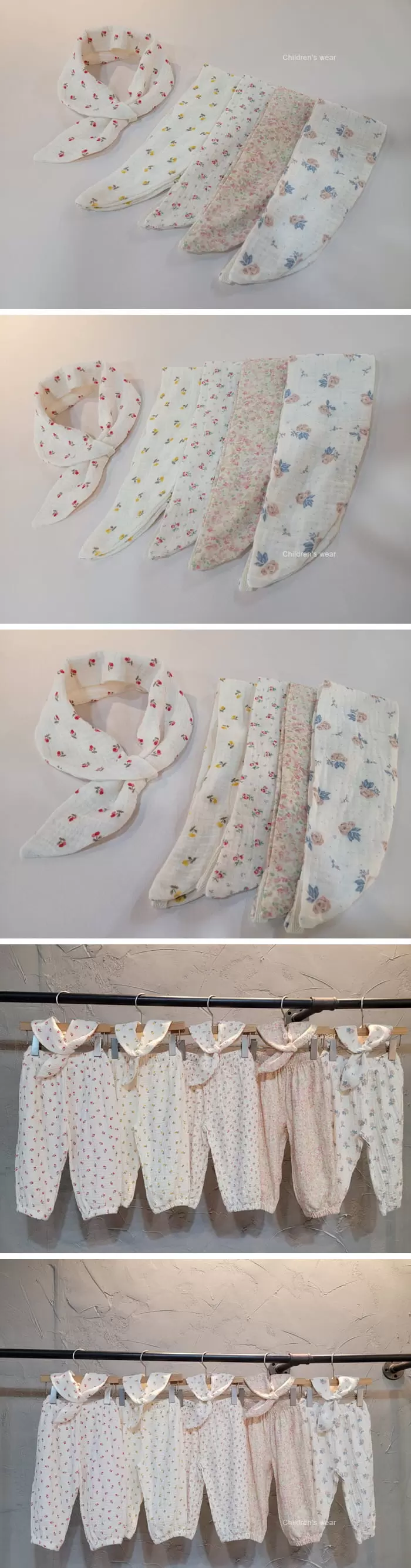 Atree - Korean Baby Fashion - #babyootd - Flower Half Moon Scarf - 2