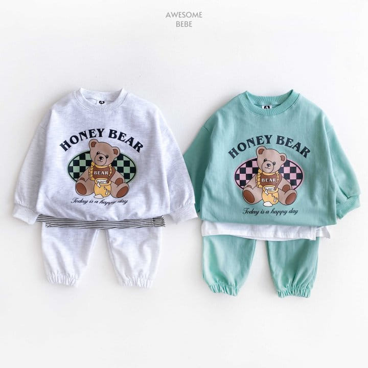 Awesome Bebe - Korean Children Fashion - #littlefashionista - Honey Bear Top Bottom Set