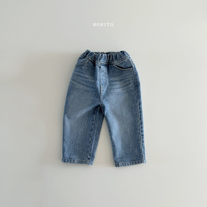 Bonito - Korean Baby Fashion - #babyfashion - Cat Brushy Denim Pants - 2