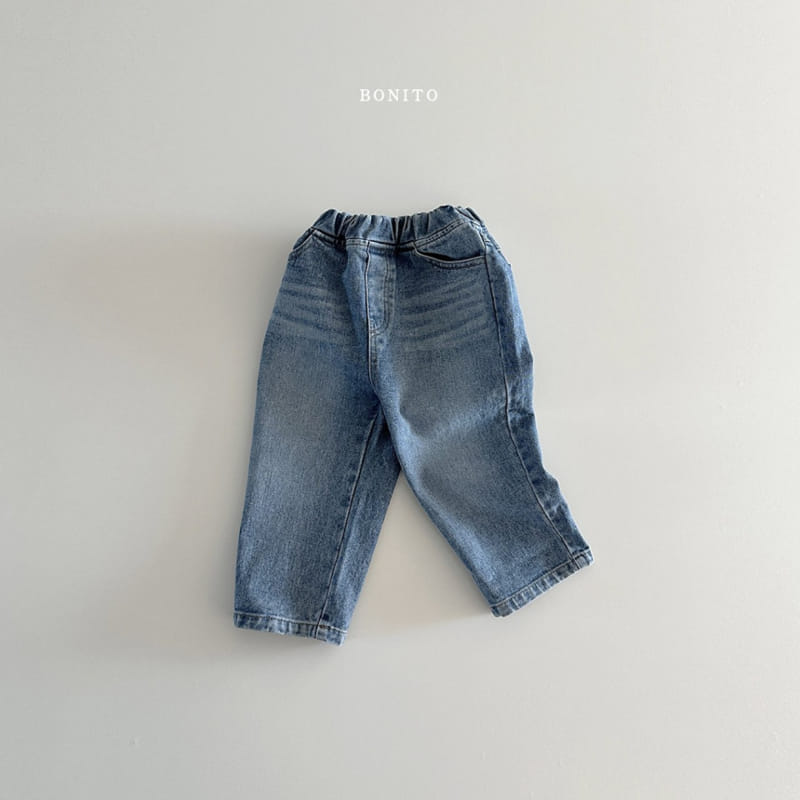 Bonito - Korean Baby Fashion - #babyfever - Cat Brushy Denim Pants - 3