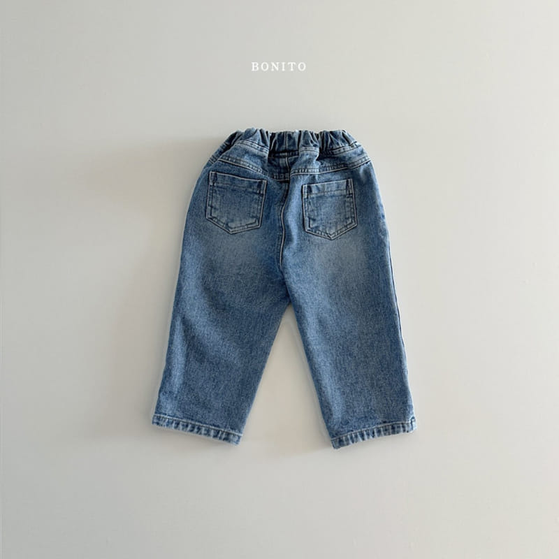 Bonito - Korean Baby Fashion - #babyfever - Cat Brushy Denim Pants - 4