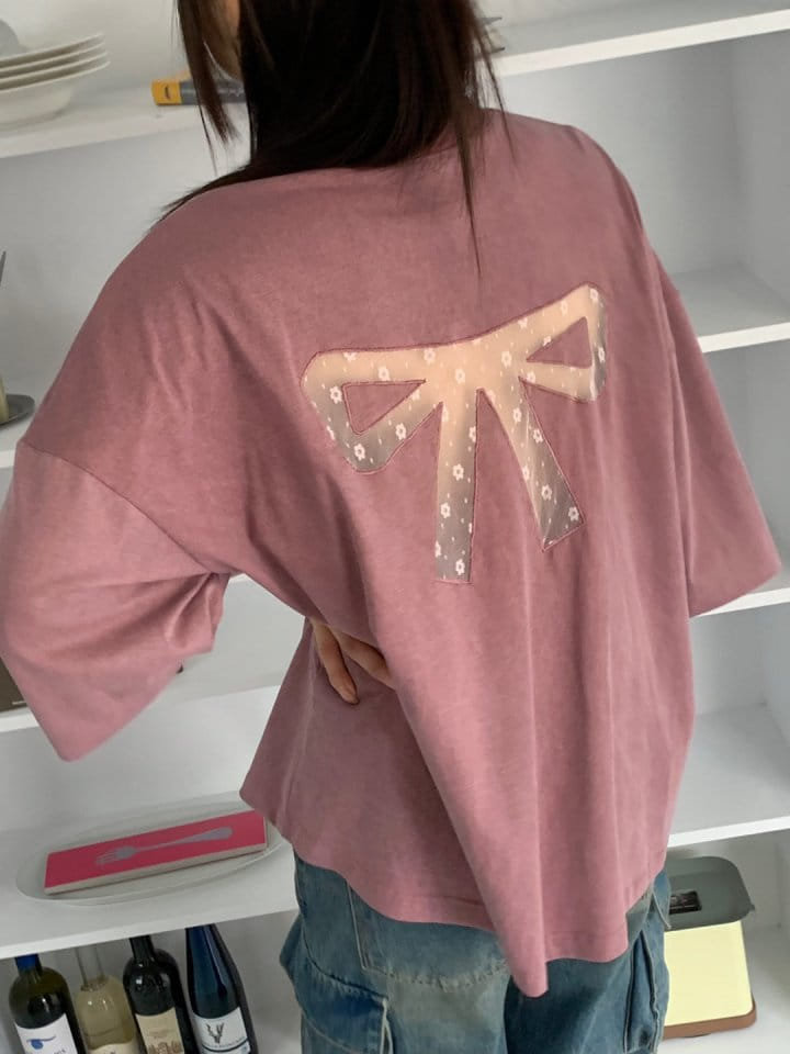 Bricklane - Korean Women Fashion - #womensfashion - Ribbon Laser Tee - 5