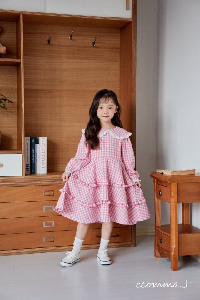 Ccommaj - Korean Children Fashion - #Kfashion4kids - Rozi Check One-Piece