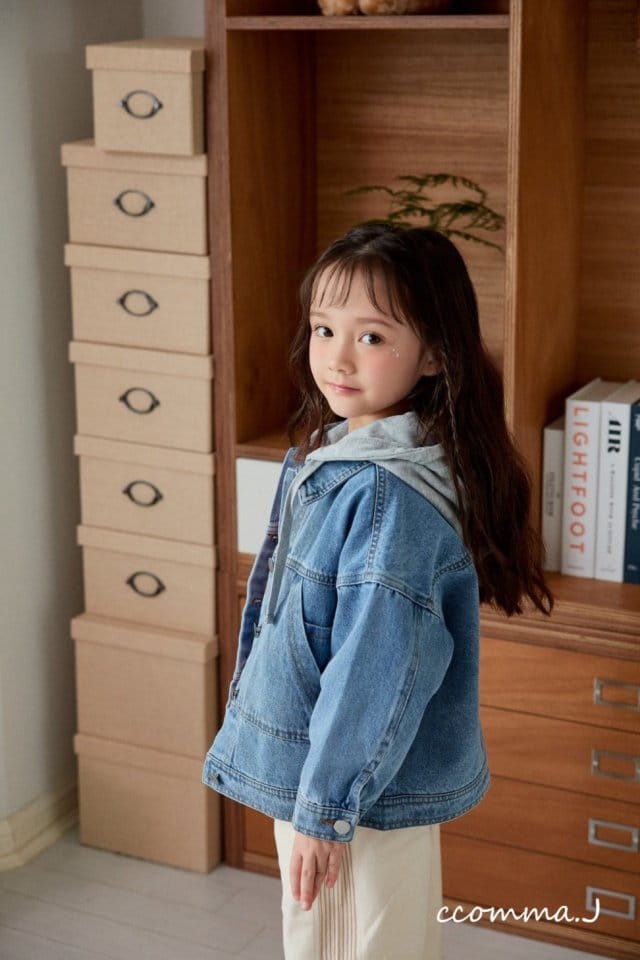 Ccommaj - Korean Children Fashion - #todddlerfashion - Kangaroo Denim Jacket - 4