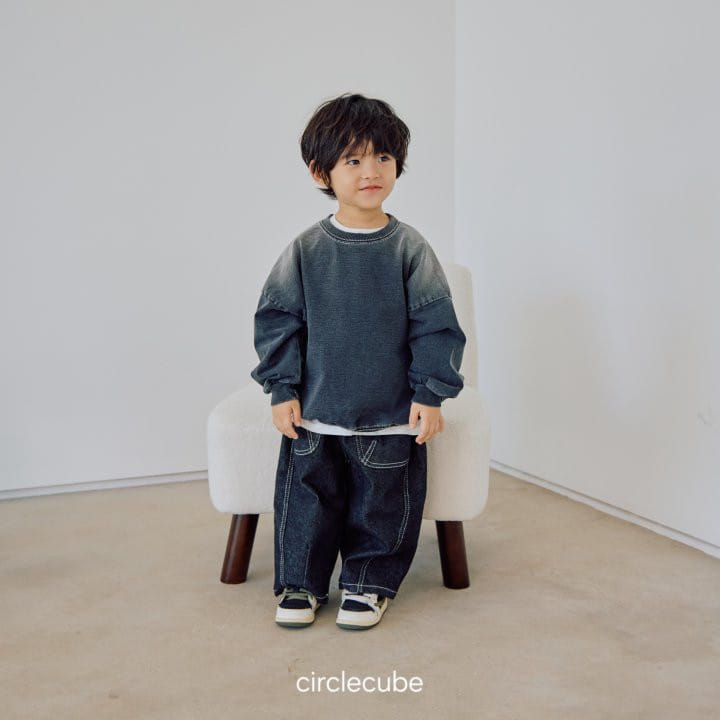 Circle Cube - Korean Children Fashion - #stylishchildhood - Indigo Sweatshirt - 6