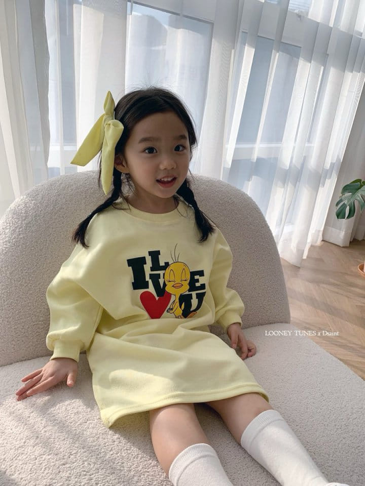 Dsaint - Korean Children Fashion - #childrensboutique - I Love T Slit One-Piece - 8