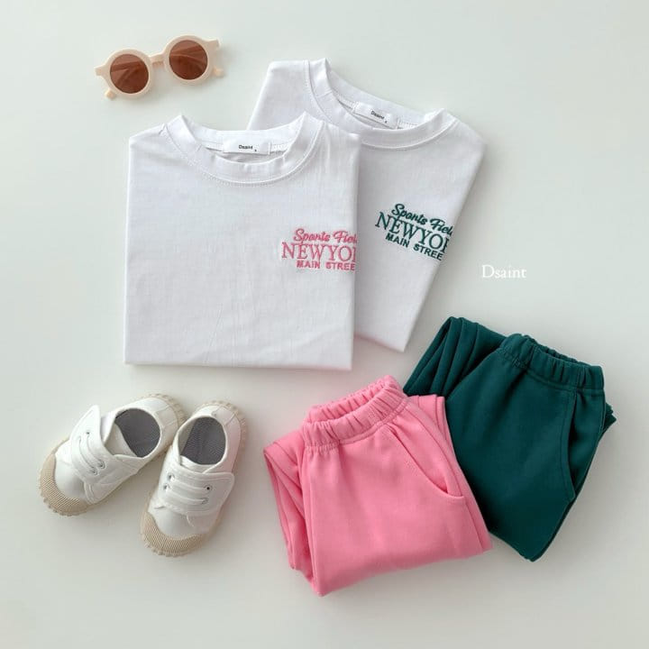 Dsaint - Korean Children Fashion - #discoveringself - Sports Fild Tee Top Bottom Set - 3