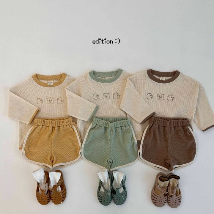 Edition - Korean Children Fashion - #childrensboutique - Baby Bear Waffle Top Bottom Set