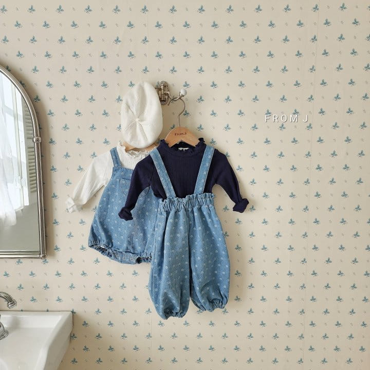 From J - Korean Baby Fashion - #babyboutique - Dot Denim Dungarees Pants - 3