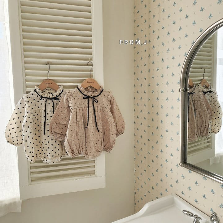 From J - Korean Baby Fashion - #babyfashion - Ribbon Dot Body Suit