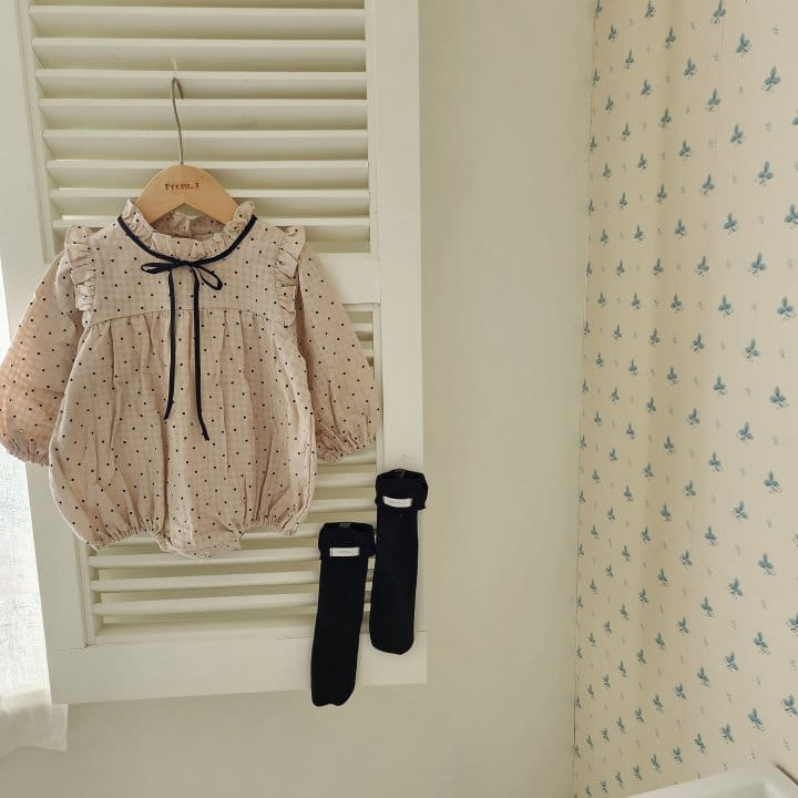 From J - Korean Baby Fashion - #babyootd - Ribbon Dot Body Suit - 6