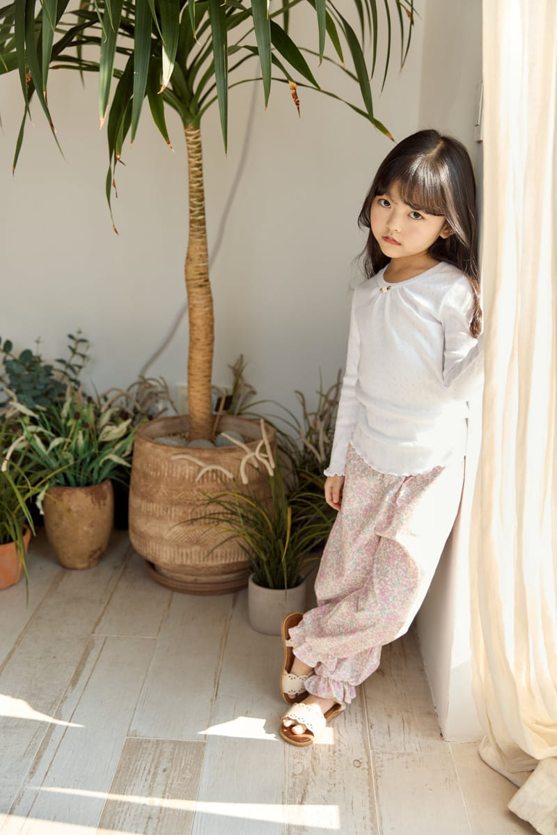 Ggomare - Korean Children Fashion - #minifashionista - Jacquard Flower Tee - 2
