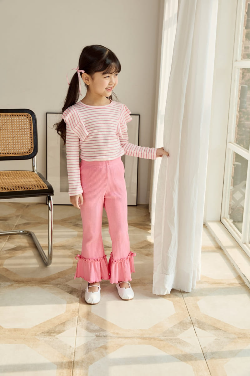 Ggomare - Korean Children Fashion - #prettylittlegirls - Petite Ribbon Boots Cut Pants - 4