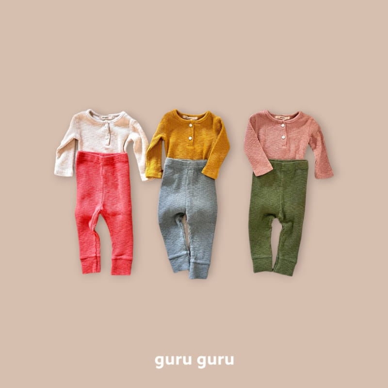 Guru Guru - Korean Baby Fashion - #babyclothing - Color Top Bottom Set - 2