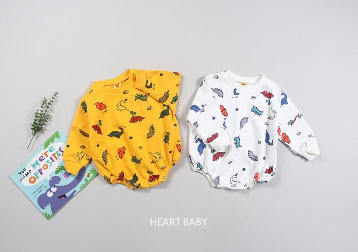 Heart Baby - Korean Baby Fashion - #babyoutfit - Dino Body Suit