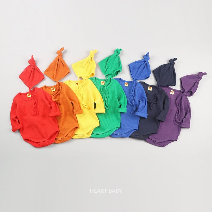 Heart Baby - Korean Baby Fashion - #babyoutfit - Rainbow Rib Kkokkal Body Suit