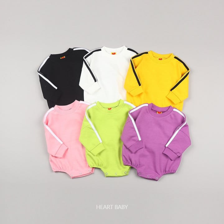 Heart Baby - Korean Baby Fashion - #onlinebabyshop - Bbing Line Body Suit