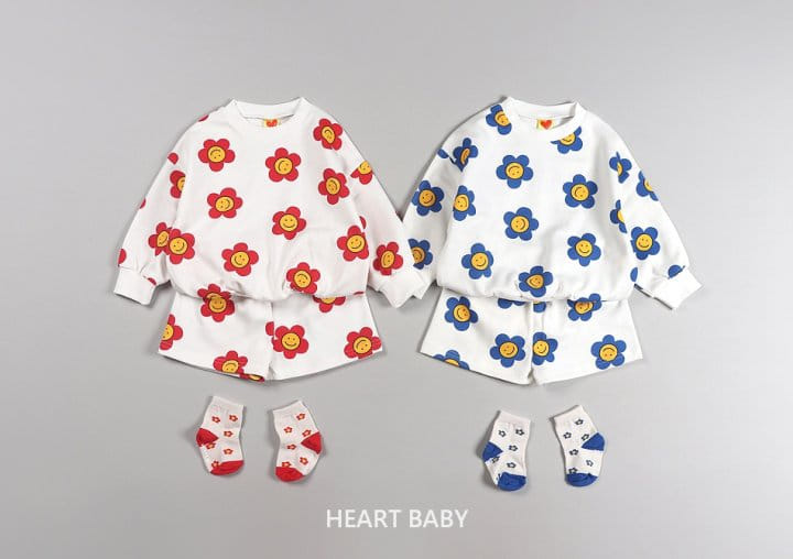 Heart Baby - Korean Children Fashion - #designkidswear - Daisy Shorts Top Bottom Set