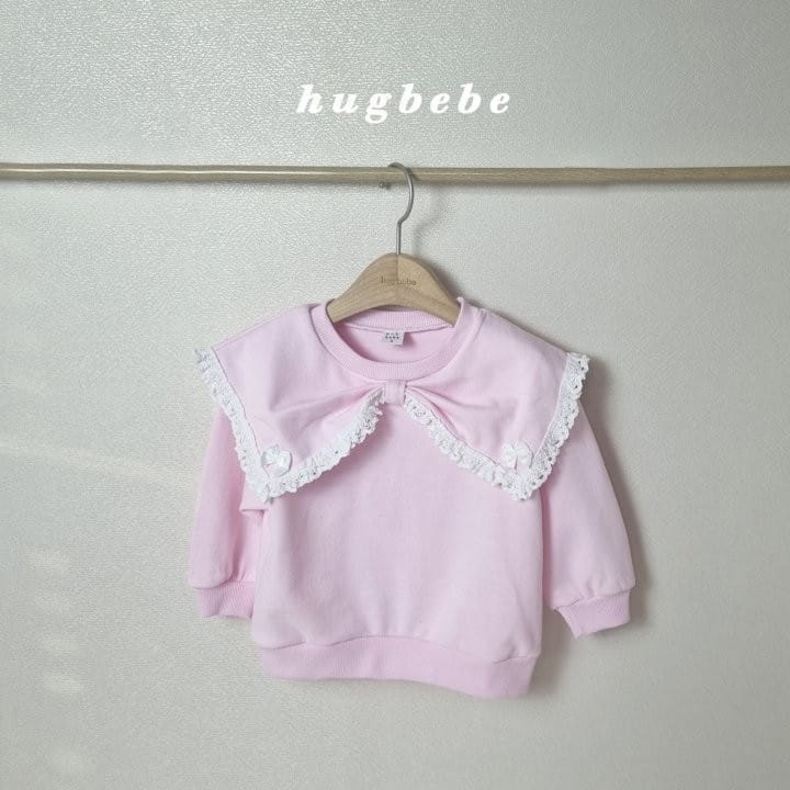 Hug Bebe - Korean Children Fashion - #childofig - Ribbon Lace Big Collar Sweatshirt - 4