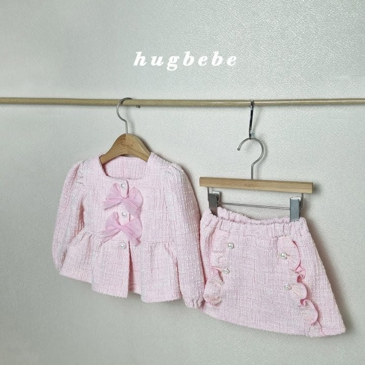 Hug Bebe - Korean Children Fashion - #fashionkids - Ribbon Tweed Top Bottom Set