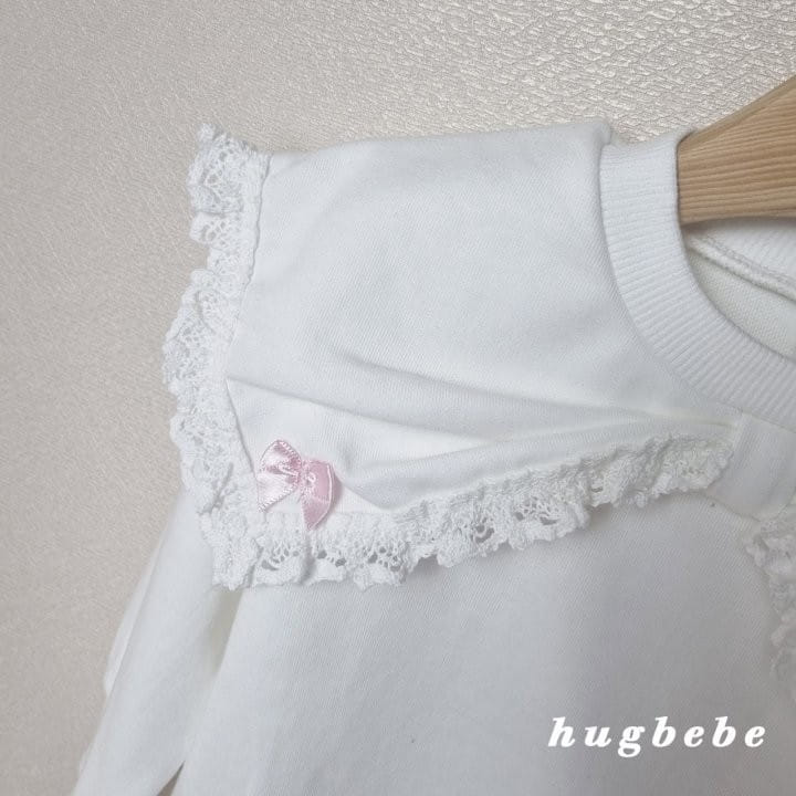 Hug Bebe - Korean Children Fashion - #kidzfashiontrend - Ribbon Lace Big Collar Sweatshirt - 11