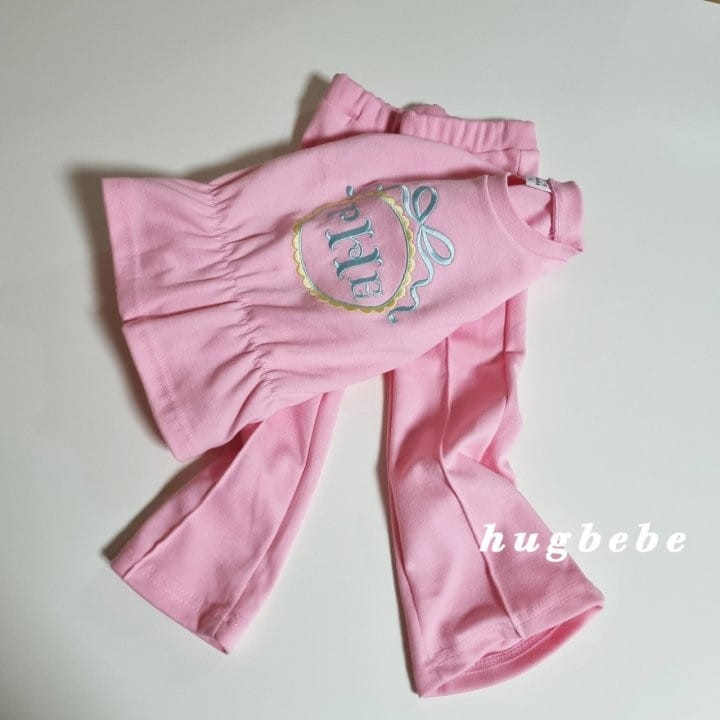 Hug Bebe - Korean Children Fashion - #magicofchildhood - Ribbon Embroidery Top Bottom Set - 8