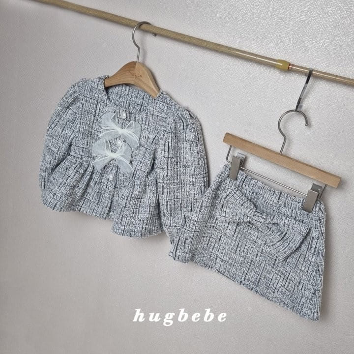 Hug Bebe - Korean Children Fashion - #magicofchildhood - Ribbon Tweed Top Bottom Set - 7