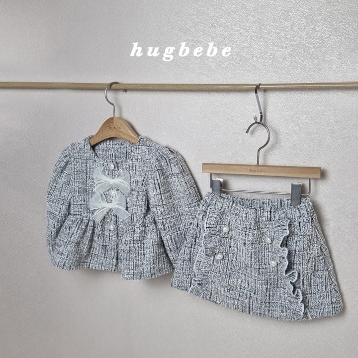 Hug Bebe - Korean Children Fashion - #prettylittlegirls - Ribbon Tweed Top Bottom Set - 9