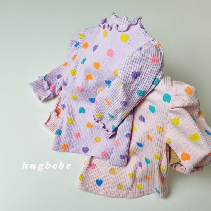 Hug Bebe - Korean Children Fashion - #stylishchildhood - Heart Manddang Puff Tee - 5