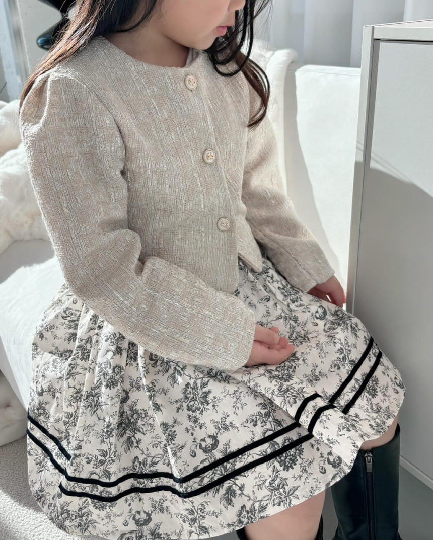 Isis - Korean Children Fashion - #Kfashion4kids - Flower Paint Two Line Skirt