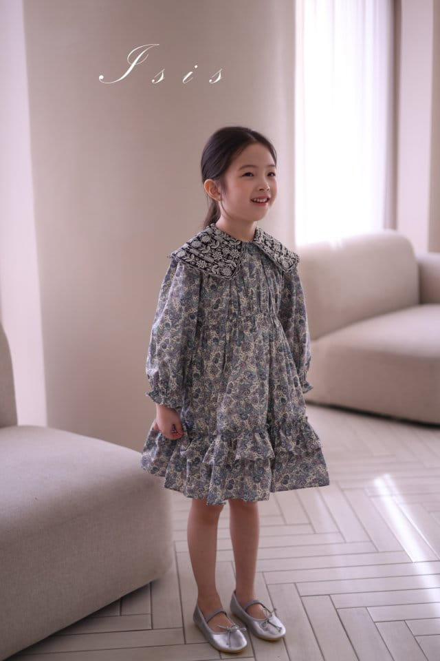 Isis - Korean Children Fashion - #stylishchildhood - Big Collar Embroidery One-Piece - 4