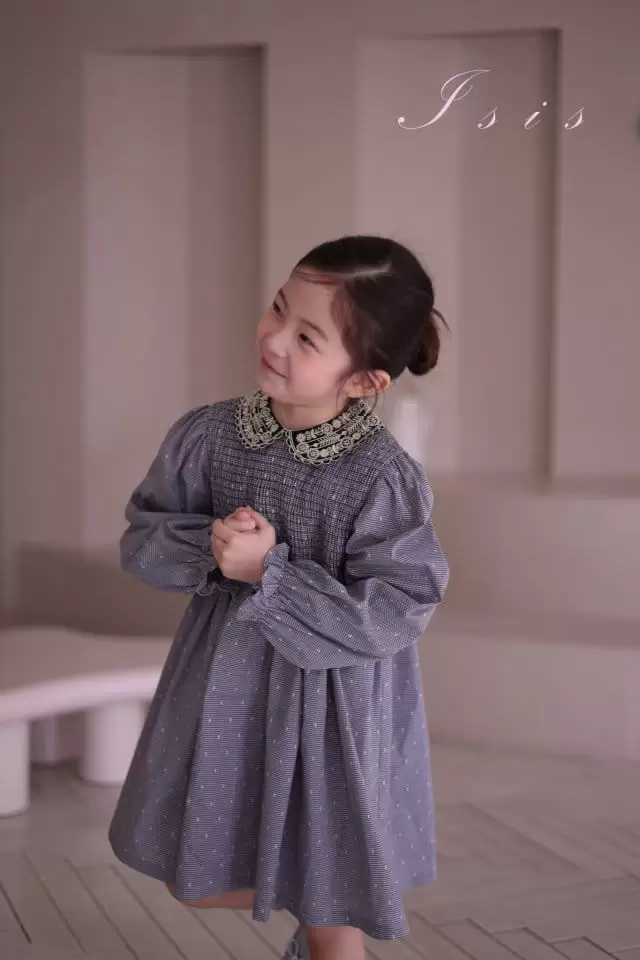 Isis - Korean Children Fashion - #childrensboutique - Dot Flower Embroidery One-Piece - 2