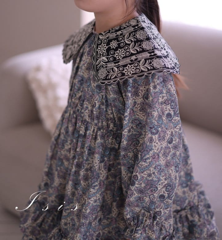 Isis - Korean Children Fashion - #designkidswear - Big Collar Embroidery One-Piece - 6