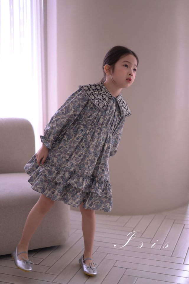 Isis - Korean Children Fashion - #discoveringself - Big Collar Embroidery One-Piece - 7