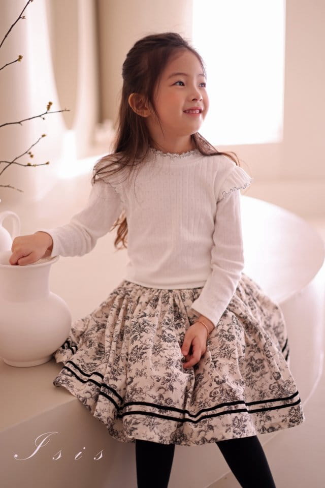 Isis - Korean Children Fashion - #discoveringself - Flower Paint Two Line Skirt - 10