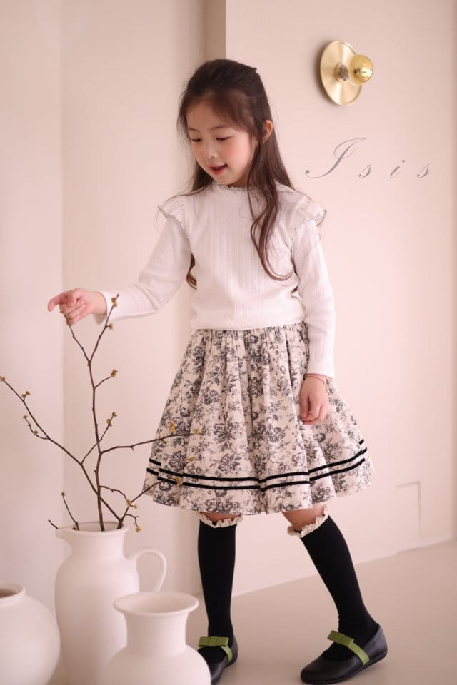 Isis - Korean Children Fashion - #fashionkids - Flower Paint Two Line Skirt - 11