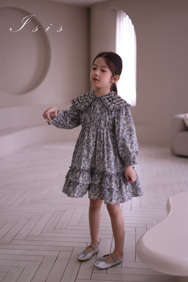 Isis - Korean Children Fashion - #kidsshorts - Big Collar Embroidery One-Piece - 9