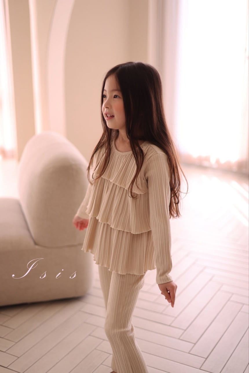 Isis - Korean Children Fashion - #kidsshorts - Three Layered Frill Top Bottom Set - 2