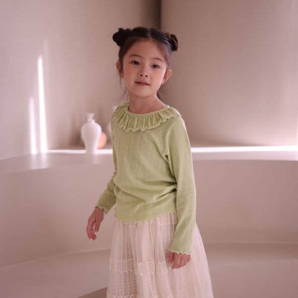 Isis - Korean Children Fashion - #kidsshorts - Eyelet Terry Tee